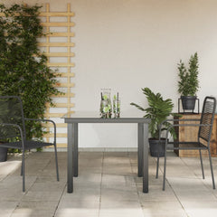 Garden Table Black 80x80x74 cm Aluminium and Glass