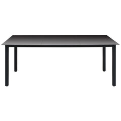 Garden Table Black 190x90x74 cm Aluminium and Glass