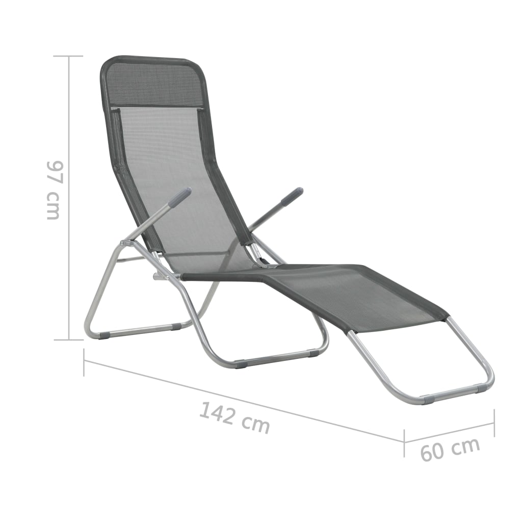 Folding Sun Loungers 2 pcs Textilene Anthracite