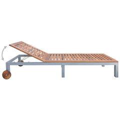 Sun Lounger Solid Acacia Wood