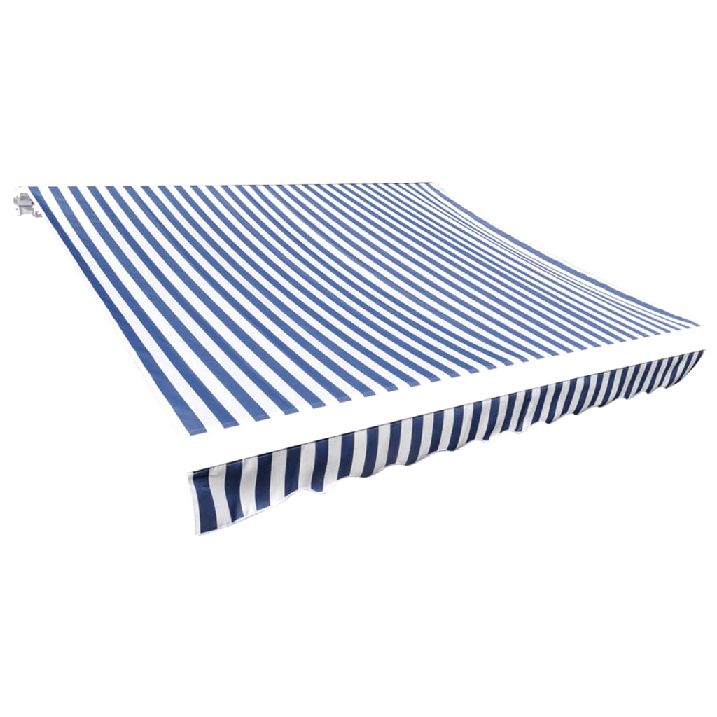 Awning Top Sunshade Canvas Blue & White 500x300 cm