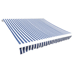 Awning Top Sunshade Canvas Blue & White 500x300 cm