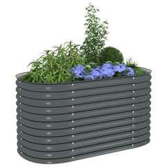 Garden Raised Bed 160x80x81 cm Galvanised Steel Grey