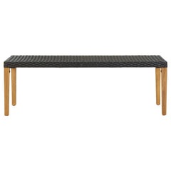 Garden Bench 80 cm Poly Rattan Black