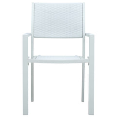 Garden Chairs 4 pcs White Plastic Rattan Look