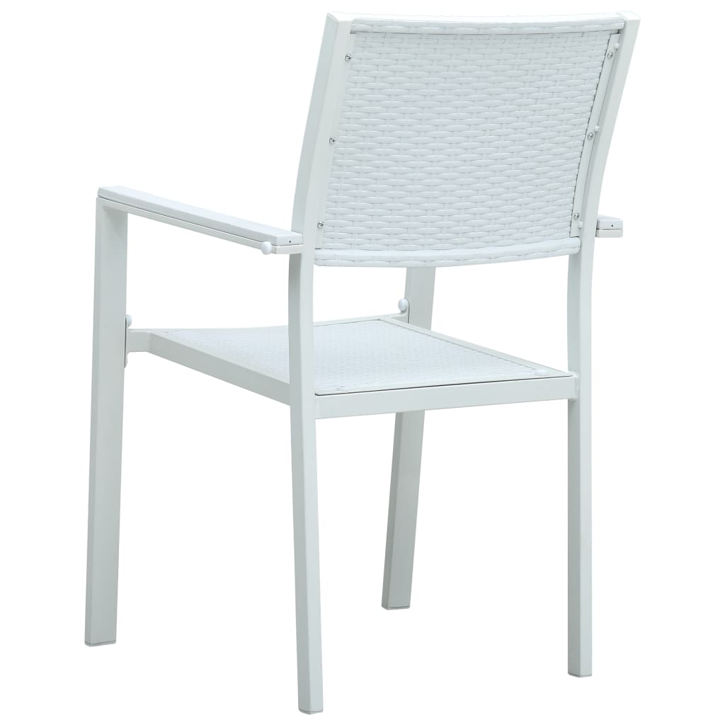 Garden Chairs 4 pcs White Plastic Rattan Look