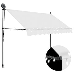 Manual Retractable Awning with LED 250 cm Cream