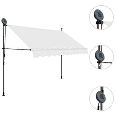 Manual Retractable Awning with LED 250 cm Cream