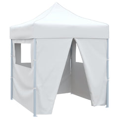 Professional Folding Party Tent with 4 Sidewalls 2x2 m Steel White