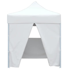 Professional Folding Party Tent with 4 Sidewalls 2x2 m Steel White