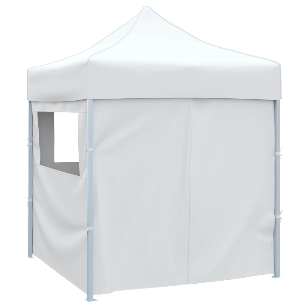 Professional Folding Party Tent with 4 Sidewalls 2x2 m Steel White