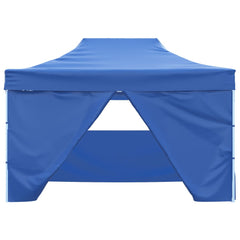 Professional Folding Party Tent with 4 Sidewalls 3x4 m Steel Blue