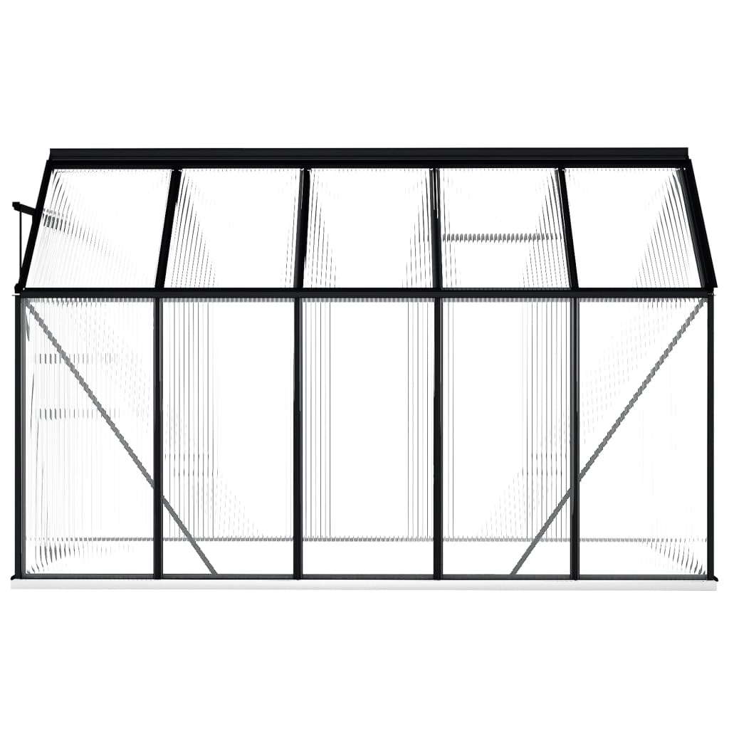 Greenhouse with Base Frame Anthracite Aluminium 5.89 m²