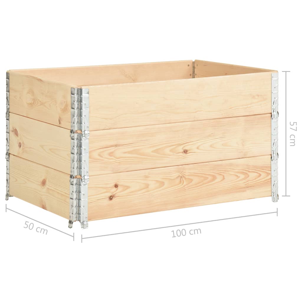 Raised Beds 3 pcs 50x100 cm Solid Pine Wood (310053)