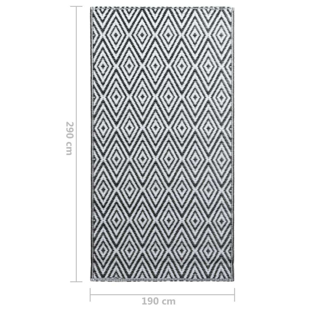 Outdoor Carpet White and Black 190x290 cm PP