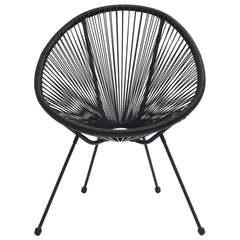 Garden Moon Chairs 2 pcs Rattan Black