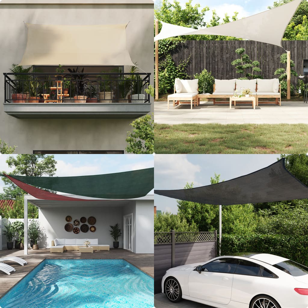 Sunshade Sail 160 g/m² White 4x5x5 m HDPE