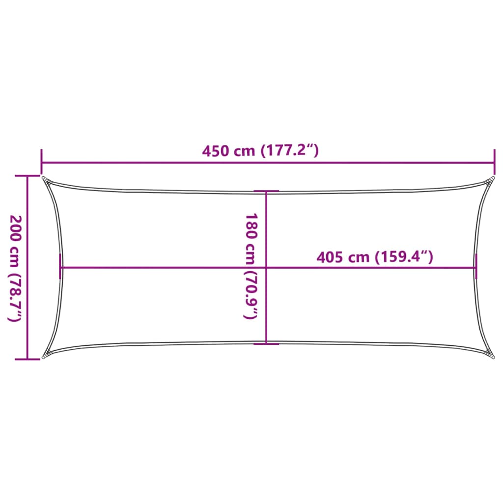 Sunshade Sail 160 g/m² Taupe 2x4.5 m HDPE