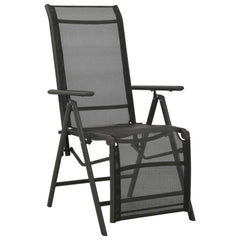 Reclining Garden Chairs 2pcs Textilene and Aluminium Black