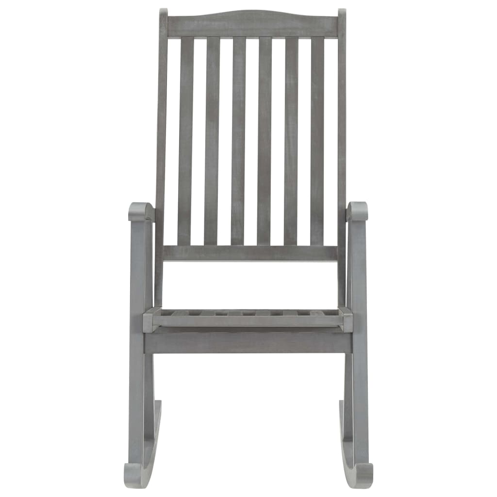 Rocking Chair Grey Solid Acacia Wood