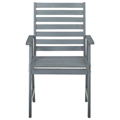 Outdoor Dining Chairs 3 pcs Grey Solid Acacia Wood