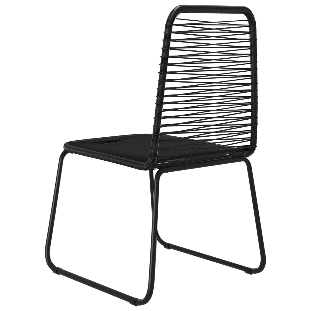 Outdoor Chairs 4 pcs Poly Rattan Black