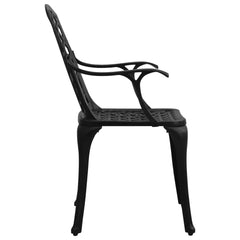 Garden Chairs 4 pcs Cast Aluminium Black