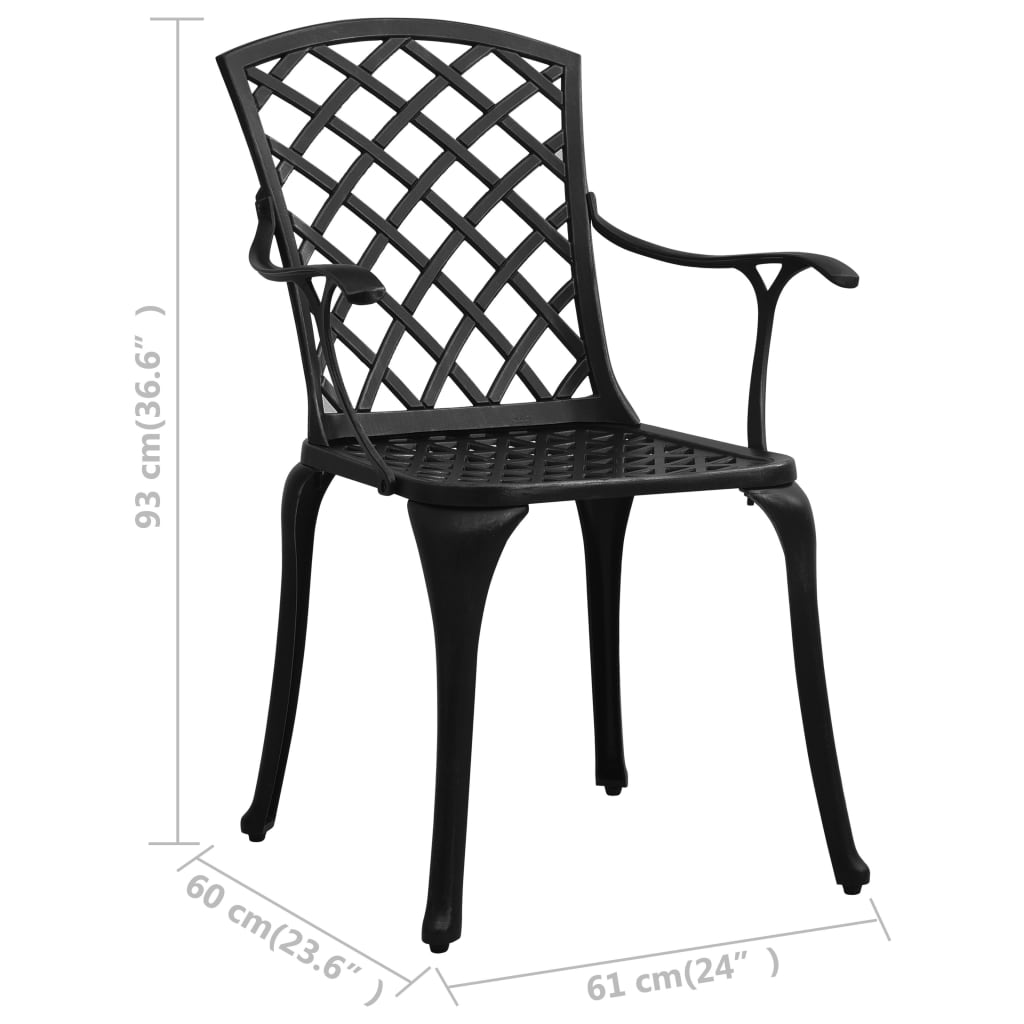 Garden Chairs 4 pcs Cast Aluminium Black