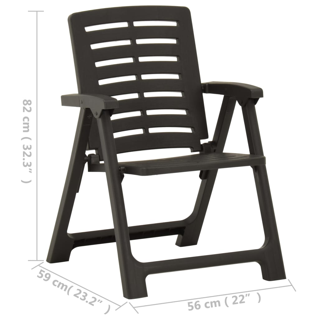 Garden Chairs 2 pcs Plastic Anthracite