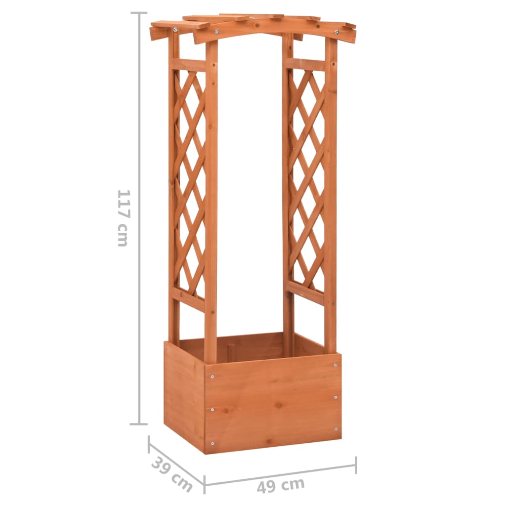 Trellis Planter with Arch 49x39x117 cm Firwood