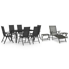 10 Piece Garden Dining Set Black and Anthracite