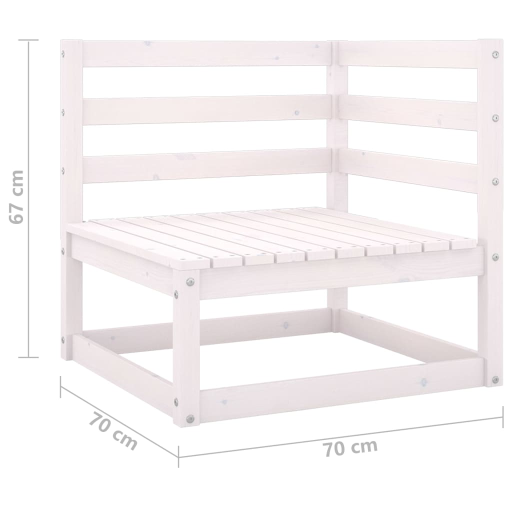 Garden 2-Seater Sofa White Solid Pinewood