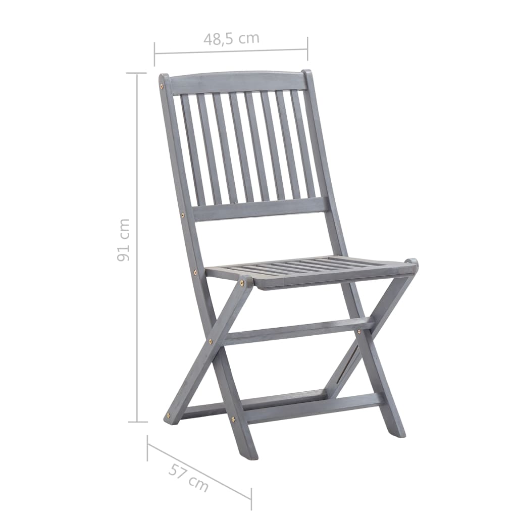 Folding Outdoor Chairs 8 pcs Solid Acacia Wood