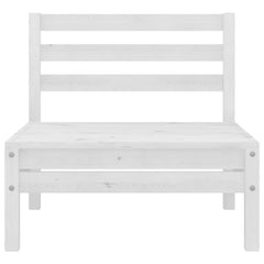 Garden Middle Sofa White Solid Wood Pine