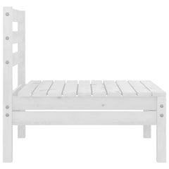 Garden Middle Sofa White Solid Wood Pine