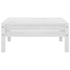 Garden Footstool White Solid Pinewood