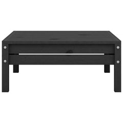 Garden Footstool Black Solid Pinewood