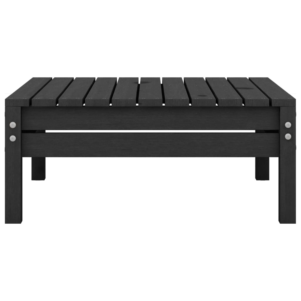 Garden Footstool Black Solid Pinewood