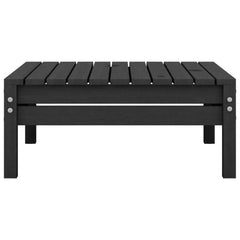 Garden Footstool Black Solid Pinewood