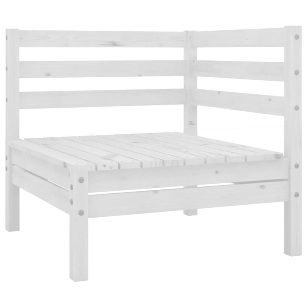 Garden Corner Sofas 2 pcs White Solid Pinewood