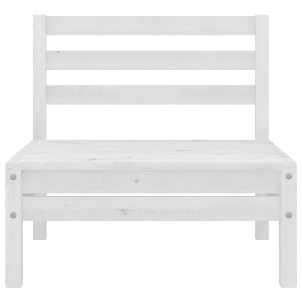 Garden Middle Sofas 2 pcs White Solid Pinewood