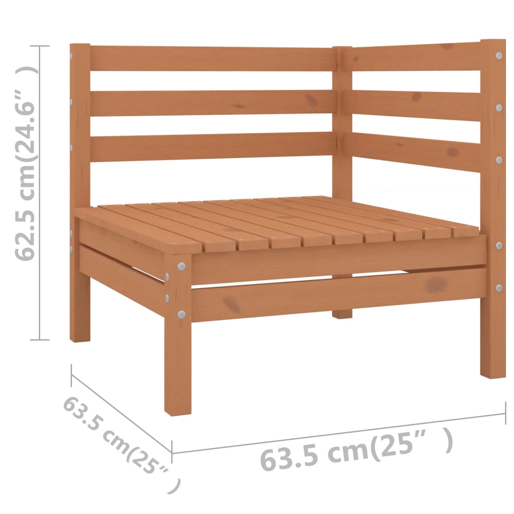 10 Piece Garden Lounge Set Honey Brown Solid Wood Pine