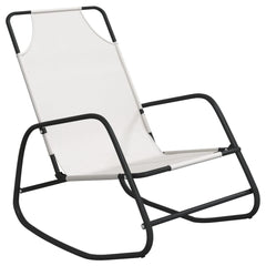 Rocking Sun Lounger Cream Steel and Textilene