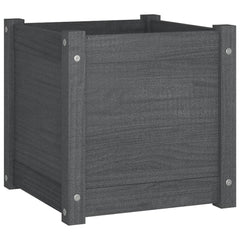 Garden Planter Grey 40x40x40 cm Solid Pinewood