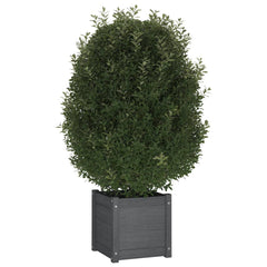 Garden Planter Grey 40x40x40 cm Solid Pinewood