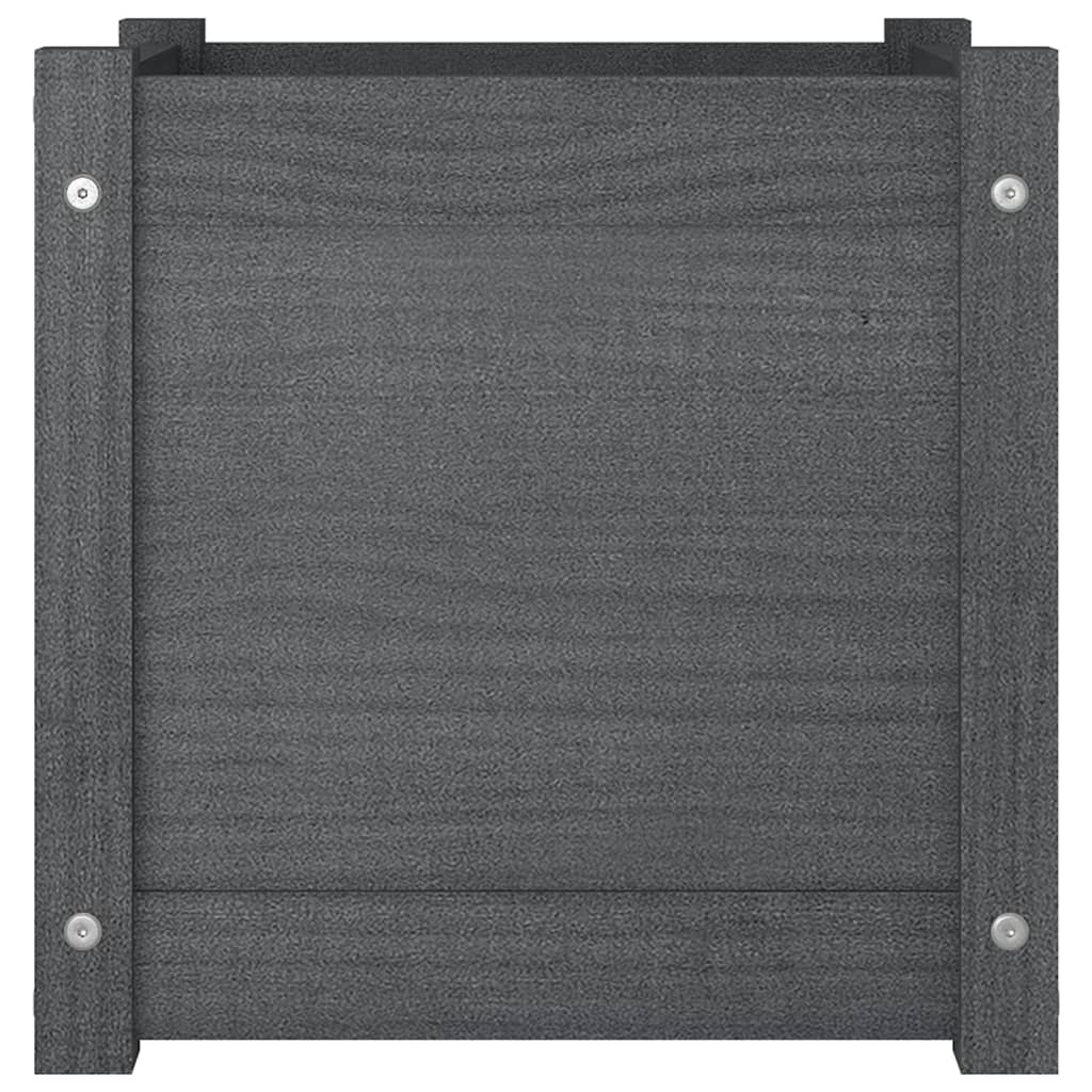 Garden Planter Grey 40x40x40 cm Solid Pinewood