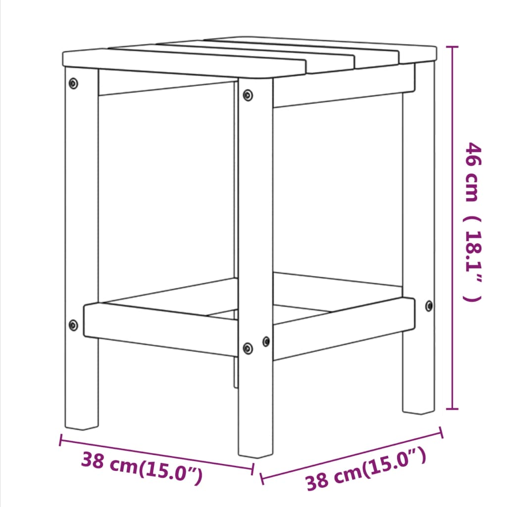 Garden Adirondack Table Brown 38x38x46 cm HDPE