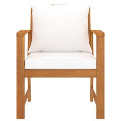 Garden Chairs 2 pcs with Cream Cushions Solid Wood Acacia