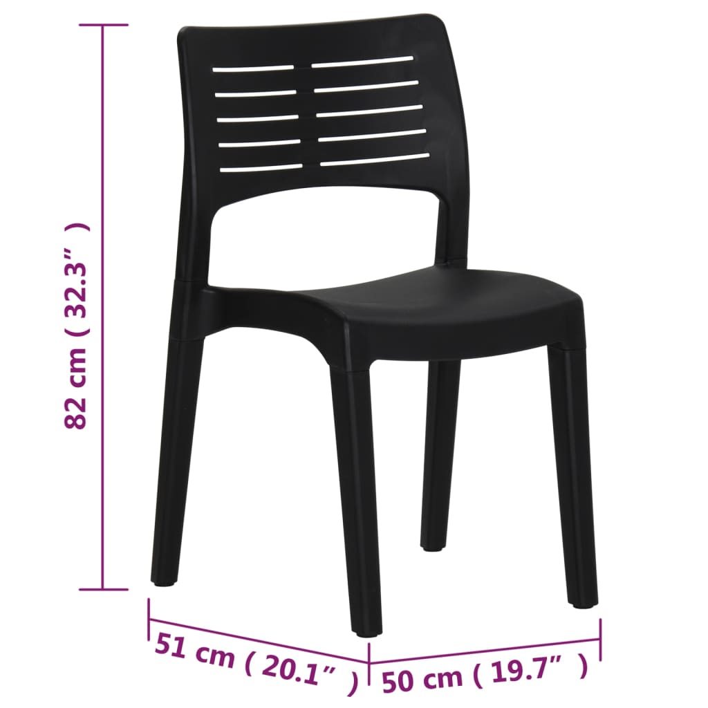 Garden Chairs 2 pcs Anthracite Polypropylene