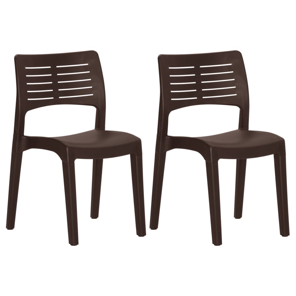 Garden Chairs 2 pcs Mocha Polypropylene